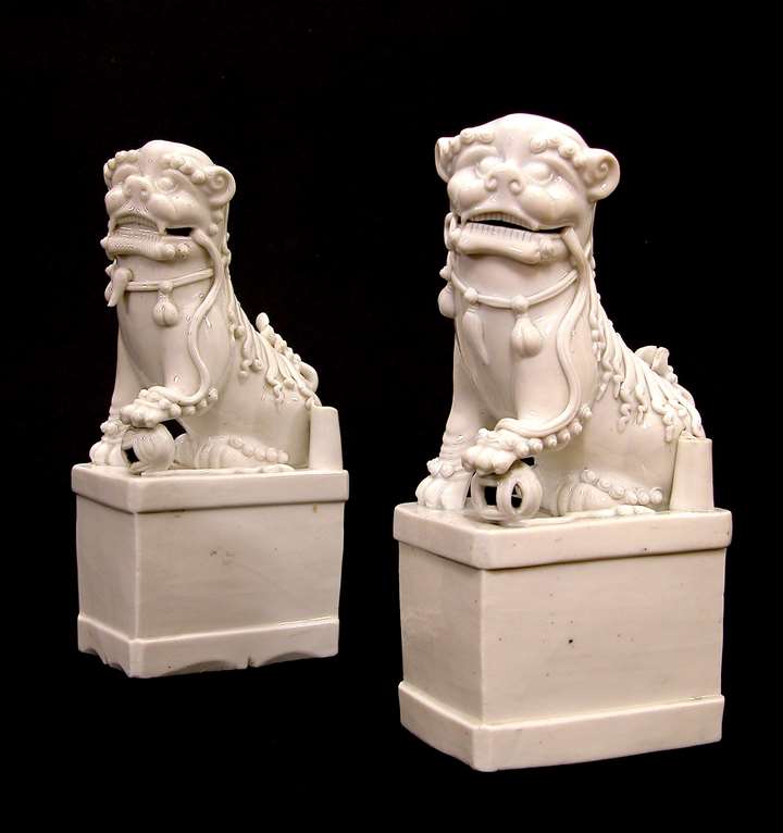 Two Blanc de Chine Fo-Dogs - Kangxi period